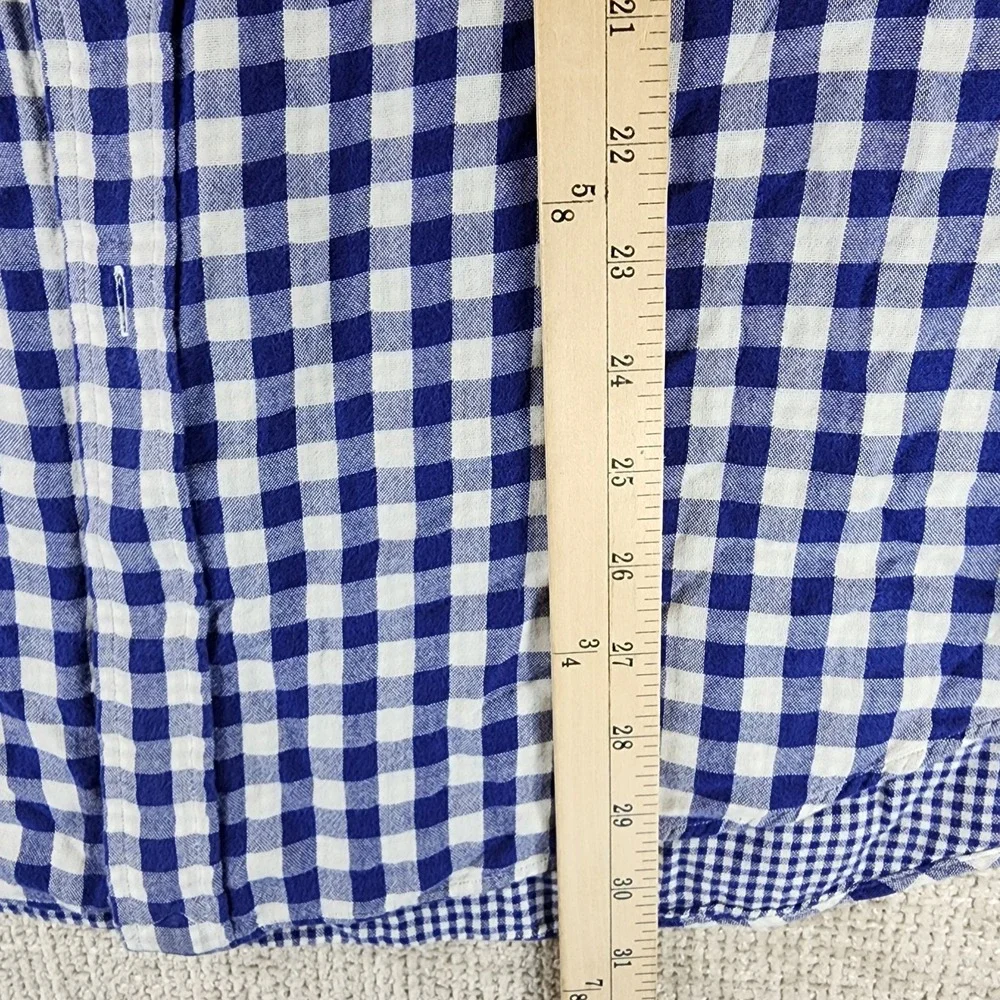 Polo Ralph Lauren Shirt Mens XL Blue White Gingham Plaid Gauze Lined
